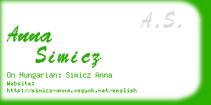 anna simicz business card